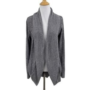 Barefoot Dreams Cardigan Women M Medium Gray CozyChic Lite Knit Open Front